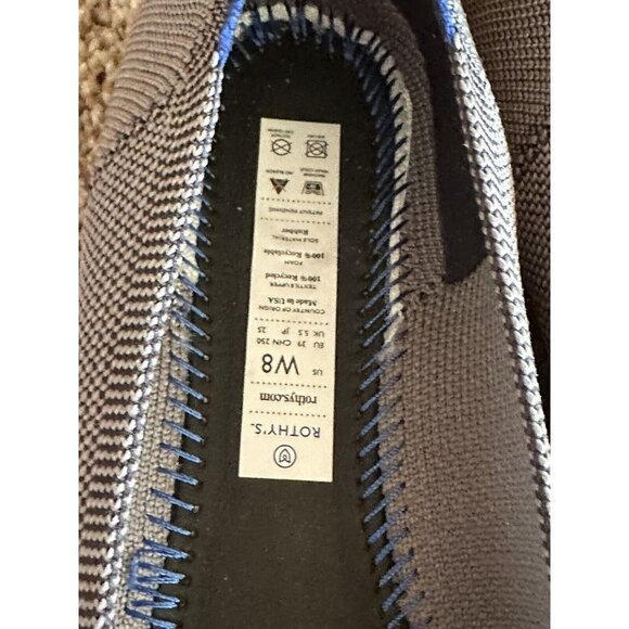 Rothy's The Point Flax Birdseye Flats Washable Gray (No Insoles) Size 8W - Picture 2 of 8